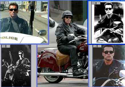  Click for photos of Arnold Schwarzenegger Gallery on motorcycles 